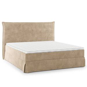 Boxspringbett AVELLINO mit Husse Samt Vaia: Beige - 160 x 200cm - H2