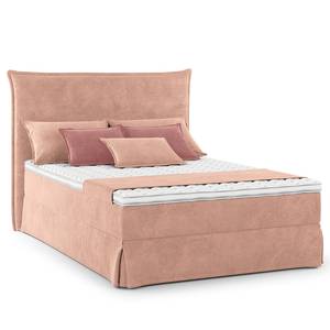 Boxspringbett AVELLINO mit Husse Samt Vaia: Rosa - 140 x 200cm - H2