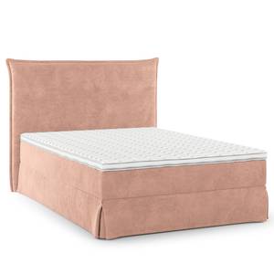 Boxspringbett AVELLINO mit Husse Samt Vaia: Rosa - 140 x 200cm - H2