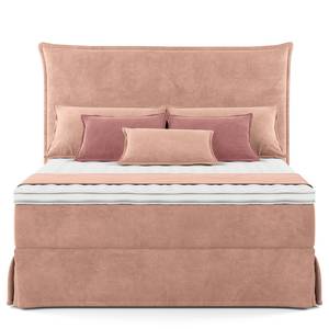 Boxspringbett AVELLINO mit Husse Samt Vaia: Rosa - 140 x 200cm - H2