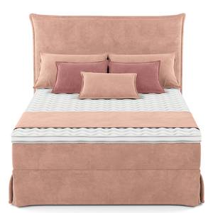 Boxspringbett AVELLINO mit Husse Samt Vaia: Rosa - 140 x 200cm - H2