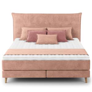 Boxspring Avellino I Velours Vaia: Roze - 180 x 200cm - H3 medium