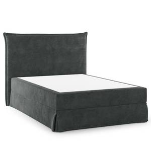 Letto boxspring Avellino II Velluto Vaia: grigio scuro - 140 x 200cm - H2