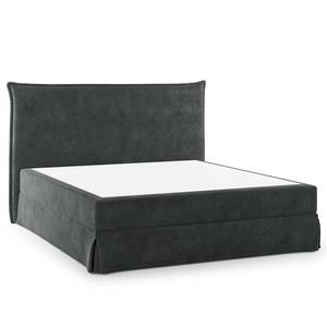 Boxspring Avellino II Velours Vaia: Donkergrijs - 160 x 200cm - H2 zacht