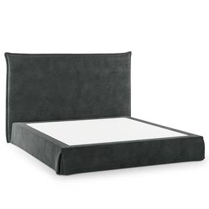 Boxspring Avellino II Velours Vaia: Donkergrijs - 160 x 200cm - H2 zacht