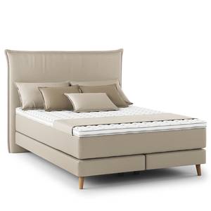 Lit boxspring Avellino I Microfibre Orela: Beige - 140 x 200cm - D2 souple