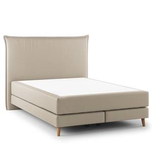 Lit boxspring Avellino I Microfibre Orela: Beige - 140 x 200cm - D2 souple