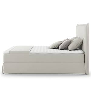 Lit boxspring Avellino II Microfibre Orela: Platine - 160 x 200cm - D2 souple