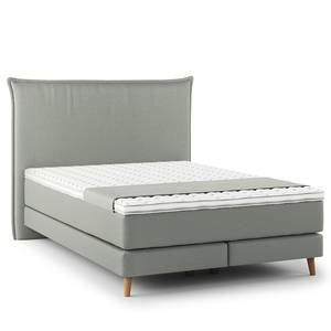 Lit boxspring Avellino I Microfibre Orela: Gris - 140 x 200cm - D2 souple