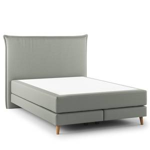 Lit boxspring Avellino I Microfibre Orela: Gris - 140 x 200cm - D2 souple