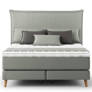 Lit boxspring Avellino I Microfibre Orela: Gris - 140 x 200cm - D2 souple