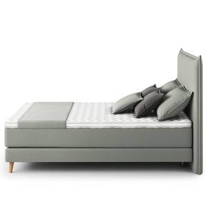 Lit boxspring Avellino I Microfibre Orela: Gris - 140 x 200cm - D2 souple