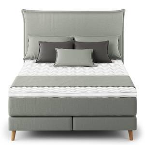 Lit boxspring Avellino I Microfibre Orela: Gris - 140 x 200cm - D2 souple