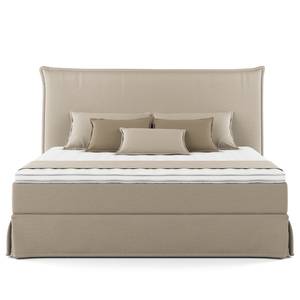 Boxspringbett AVELLINO mit Husse Microfaser Orela: Beige - 160 x 200cm - H3