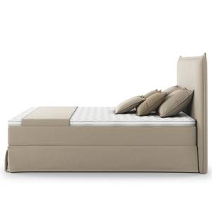 Boxspringbett AVELLINO mit Husse Microfaser Orela: Beige - 160 x 200cm - H3