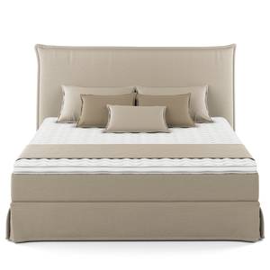 Boxspringbett AVELLINO mit Husse Microfaser Orela: Beige - 160 x 200cm - H3