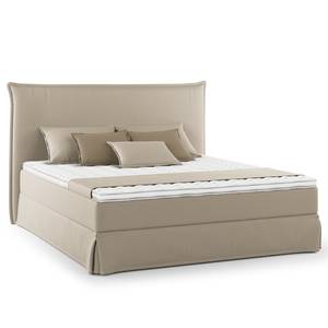 Boxspringbett AVELLINO mit Husse Microfaser Orela: Beige - 180 x 200cm - H3