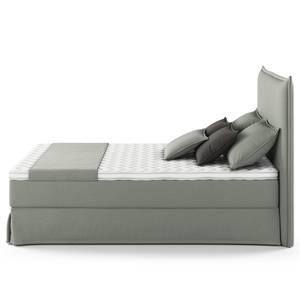 Lit boxspring Avellino II Microfibre Orela: Gris - 140 x 200cm - D2 souple