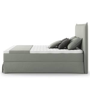 Boxspringbett AVELLINO mit Husse Microfaser Orela: Grau - 160 x 200cm - H2