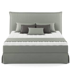 Lit boxspring Avellino II Microfibre Orela: Gris - 180 x 200cm - D2 souple