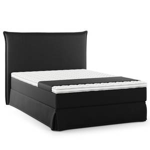 Boxspringbett AVELLINO mit Husse Microfaser Orela: Schwarz - 140 x 200cm - H2