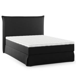 Lit boxspring Avellino II Microfibre Orela: Noir - 140 x 200cm - D2 souple