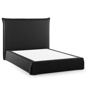 Boxspringbett AVELLINO mit Husse Microfaser Orela: Schwarz - 140 x 200cm - H2