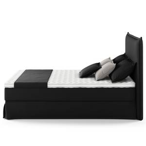 Lit boxspring Avellino II Microfibre Orela: Noir - 140 x 200cm - D2 souple