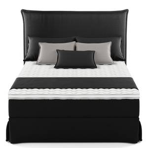 Boxspringbett AVELLINO mit Husse Microfaser Orela: Schwarz - 140 x 200cm - H2