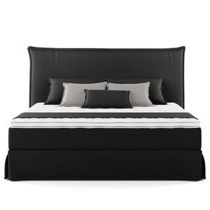 Boxspringbett AVELLINO mit Husse Microfaser Orela: Schwarz - 160 x 200cm - H3