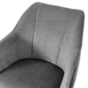 Fauteuils pivotants Fuentes - Lot de 2 velours côtelé - Velours côtelé Caron: Gris