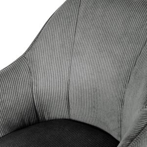 Draaifauteuil Fuentes set van 2 ribfluweel - Corduroy Caron: Grijs