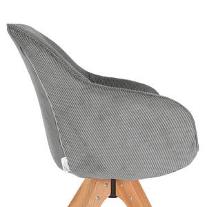 Fauteuils pivotants Fuentes - Lot de 2 velours côtelé - Velours côtelé Caron: Gris