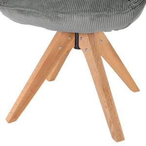 Draaifauteuil Fuentes set van 2 ribfluweel - Corduroy Caron: Grijs