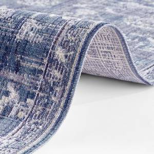 In- & outdoor vloerkleed Alexandria polypropeen - blauw/wit - 80 x 200 cm