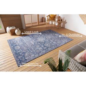 In- & outdoor vloerkleed Alexandria polypropeen - blauw/wit - 80 x 200 cm