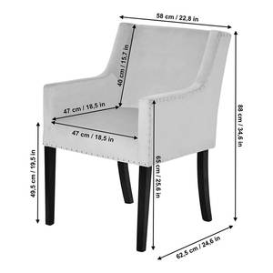 Chaises Heby Velours - Gris argenté - Gris argenté