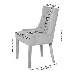 Chaise Avesta Tissu / Chêne massif - Gris minéral - Gris minéral