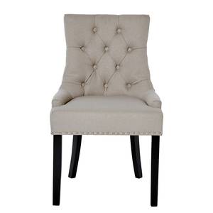 Chaise Avesta Tissu / Chêne massif - Beige / Noir - Beige / Noir