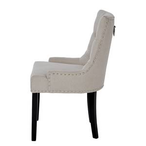 Chaise Avesta Tissu / Chêne massif - Beige / Noir - Beige / Noir