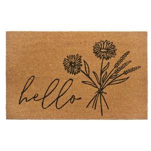 Kokos Fußmatte Hello & Flowers Kokos - Braun / Schwarz