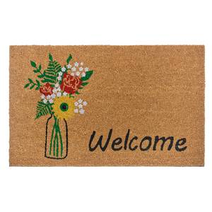 Paillasson coco Welcome & Flowers Coco - Marron / Noir