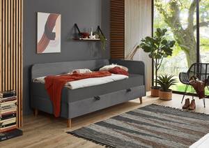 Schlafsofa Cabana Cordstoff Poppy: Grau - Breite: 105 cm