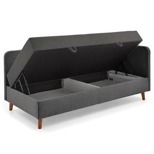 Gestoffeerd bed Cabana Corduroy Poppy: Grijs - Breedte: 105 cm