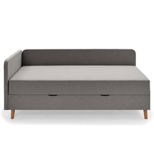 Letto imbottito Cabana Tessuto Fayna: grigio chiaro - Larghezza: 105 cm