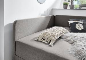 Letto imbottito Cabana Tessuto Fayna: grigio chiaro - Larghezza: 105 cm