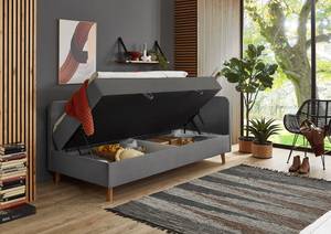 Gestoffeerd bed Cabana Corduroy Poppy: Grijs - Breedte: 135 cm