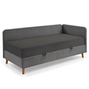 Gestoffeerd bed Cabana Corduroy Poppy: Grijs - Breedte: 135 cm