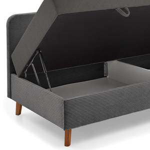 Canapé convertible Cabana Velours côtelé Poppy: Gris - Largeur : 135 cm