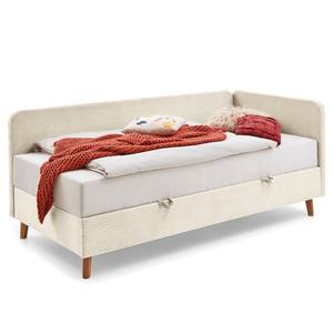 Lit capitonné Cabana Velours côtelé Poppy: Beige - Largeur : 135 cm